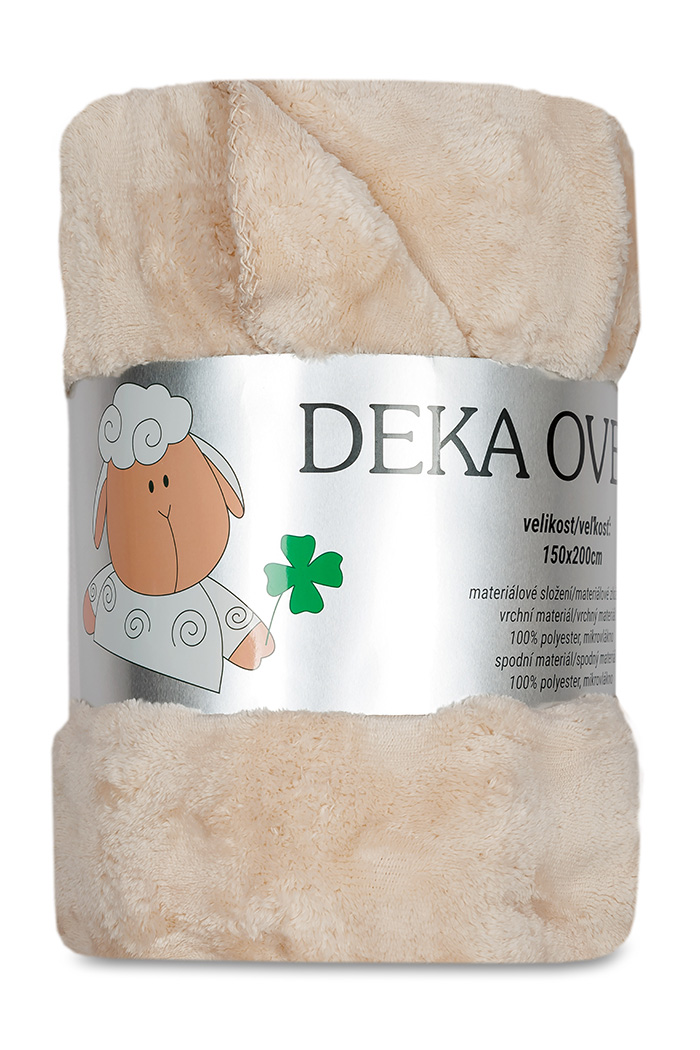Deka mikroflanel Stella OBLÁČKY - béžová