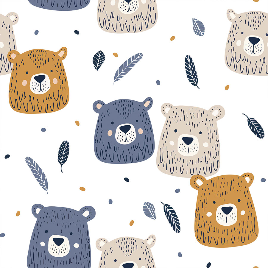 Metráž dekorační látka - Medvídci s pírky