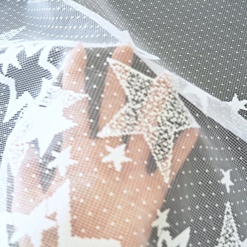 Vánoční kusová žakárová záclona Hvězdy