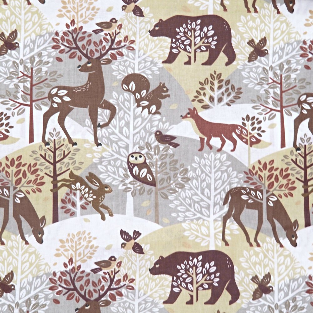 Látka bavlna hladká - Lesní zvířata