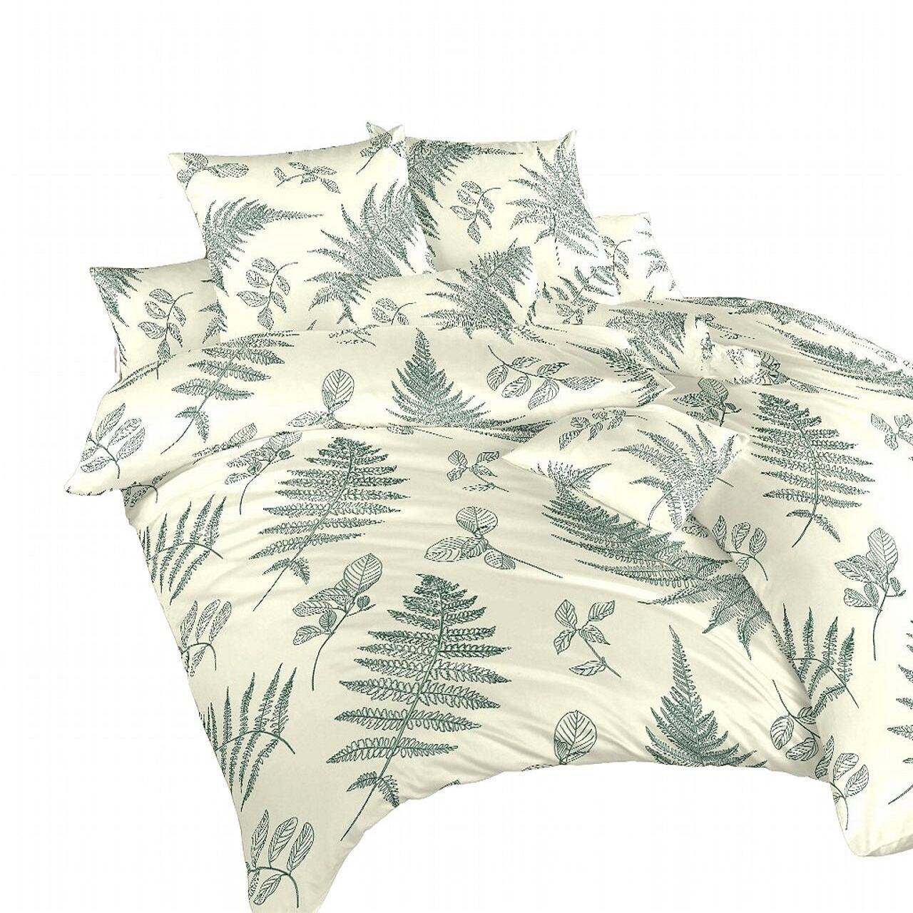 Povlečení flanel Kapradí banán  - 220x200, 2ks 70x90 cm