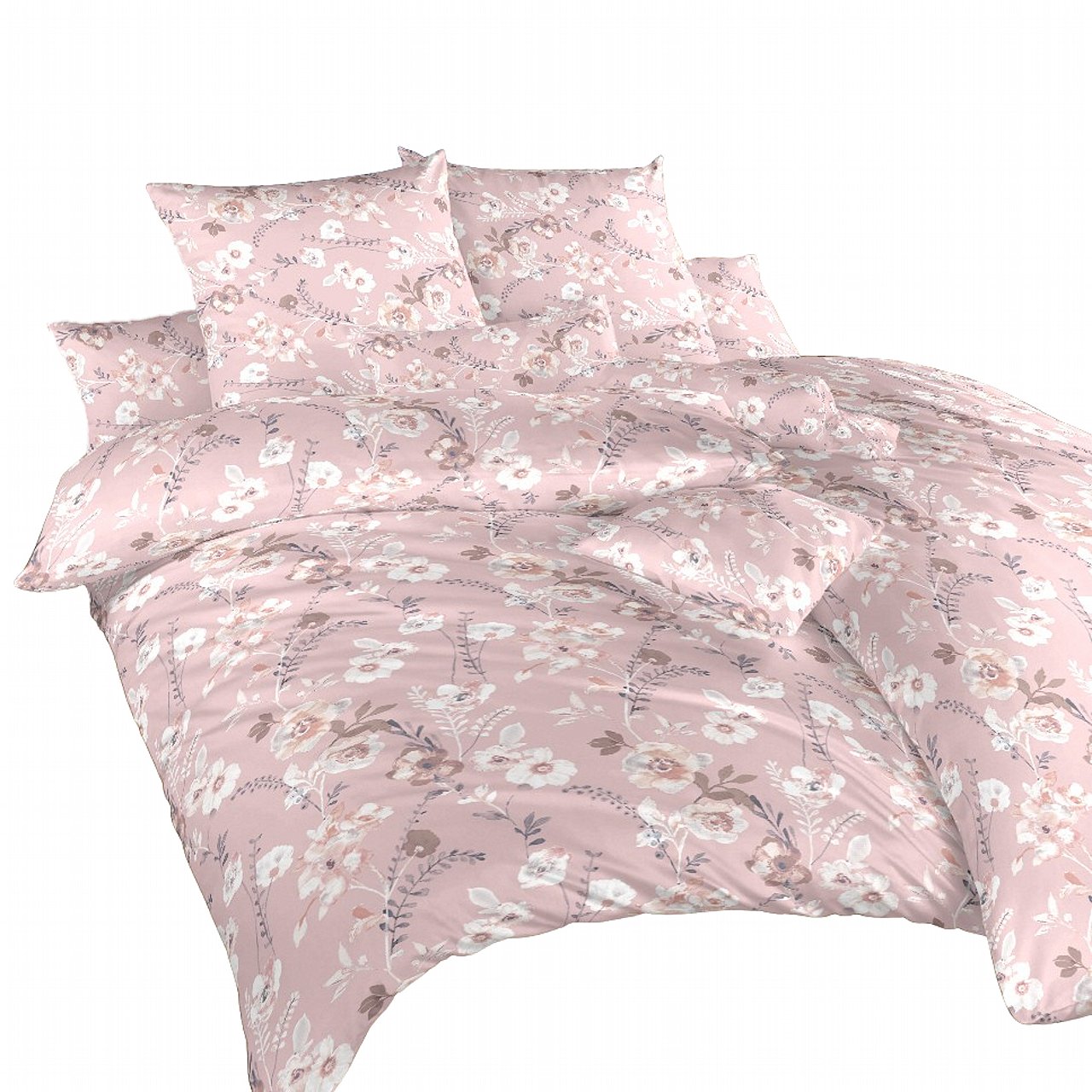 Povlečení krep Kvítí na pudrovém - 140/240 + 70/90