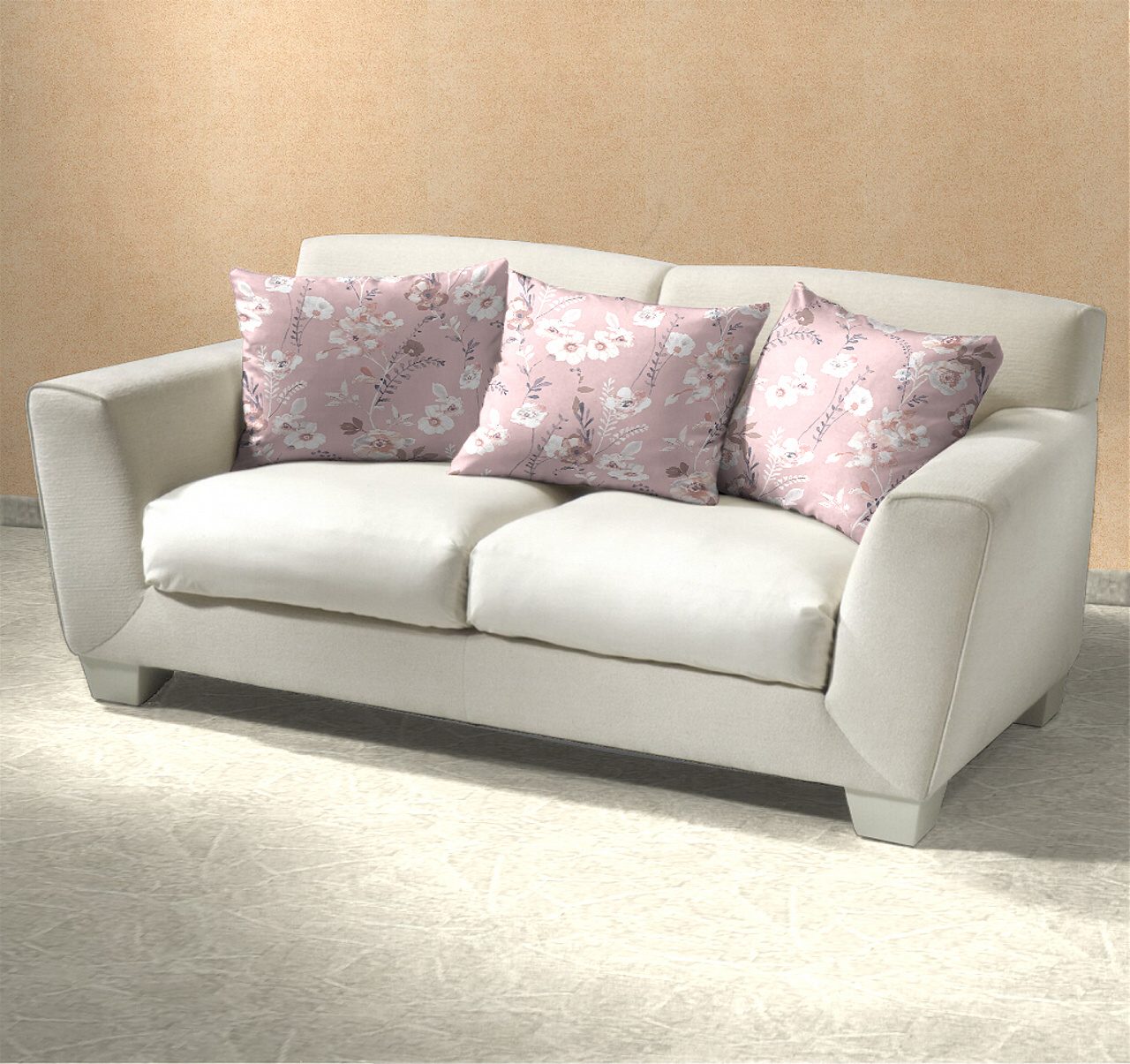 Povlak krep Kvítí na pudrovém - 40/40