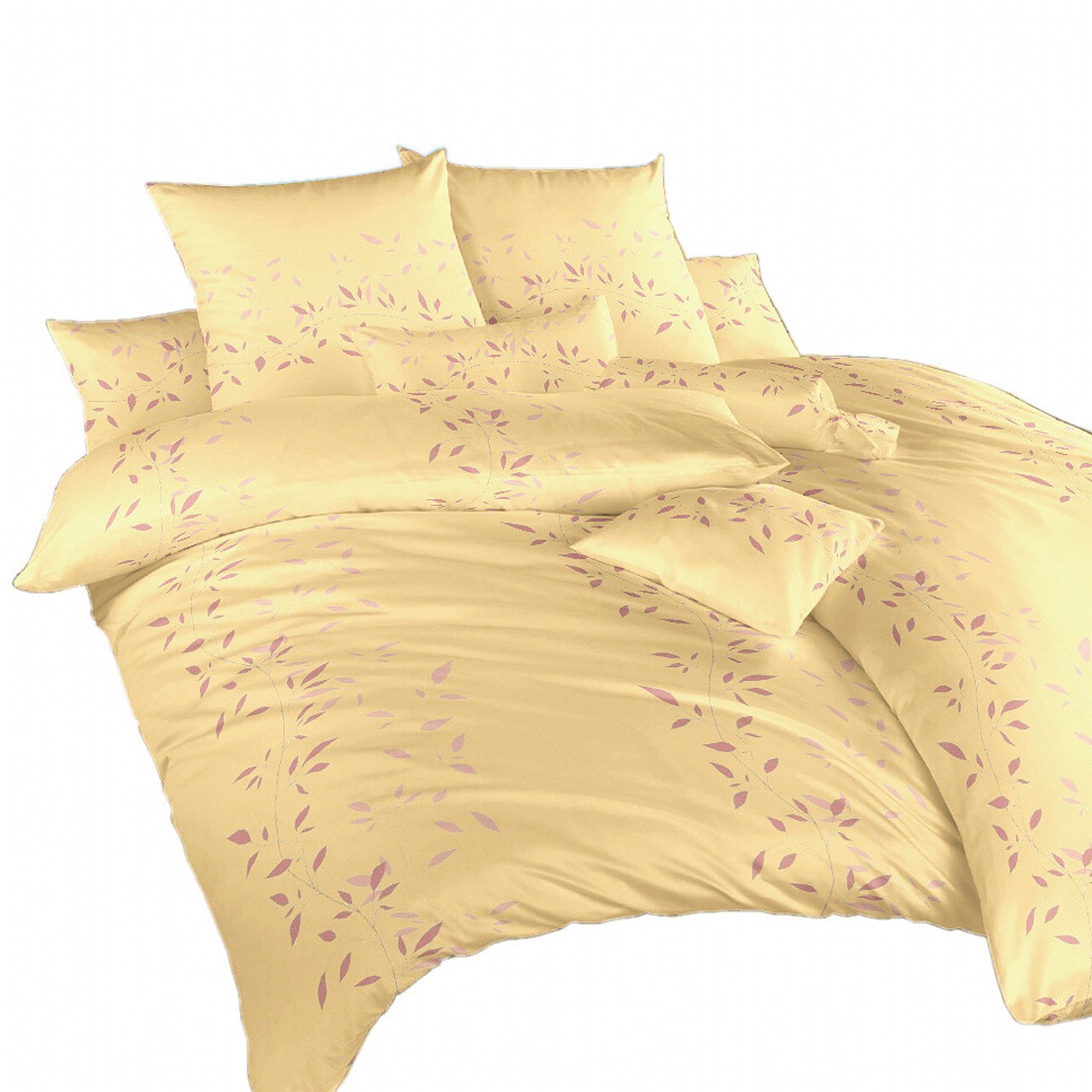 Povlečení flanel Mandevila pudrová na banánovém - 240x200 + 2ks 70x90 