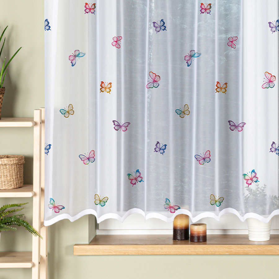 Kusová záclona Barevní motýlci - 150 x 300 cm