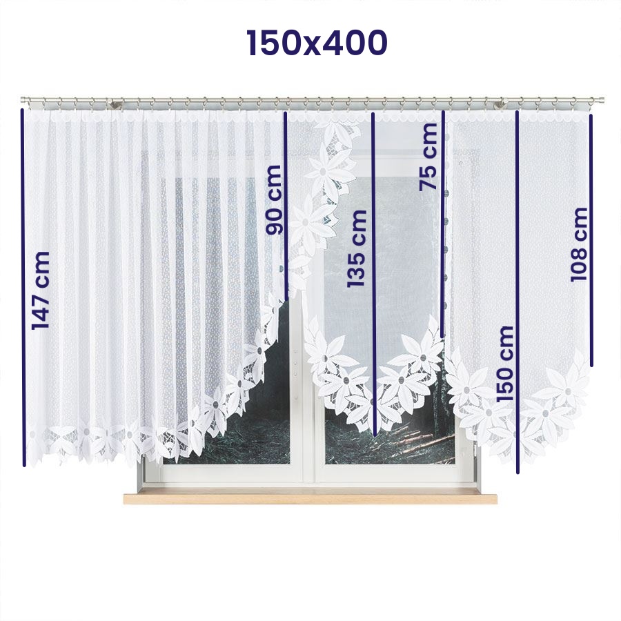 Kusová oblouková záclona ROLANDA