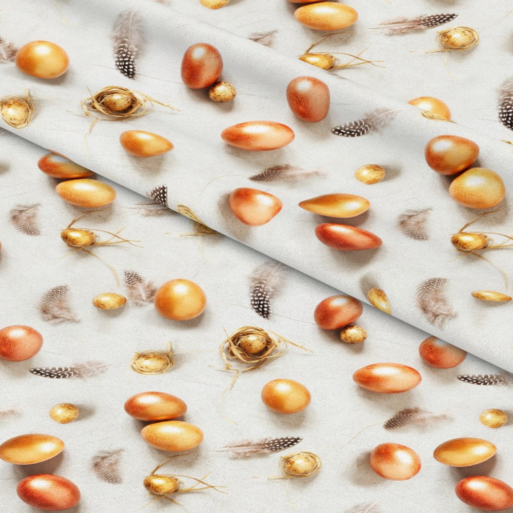 Dekorační látka velikonoční SOFT - Vajíčka zlatá