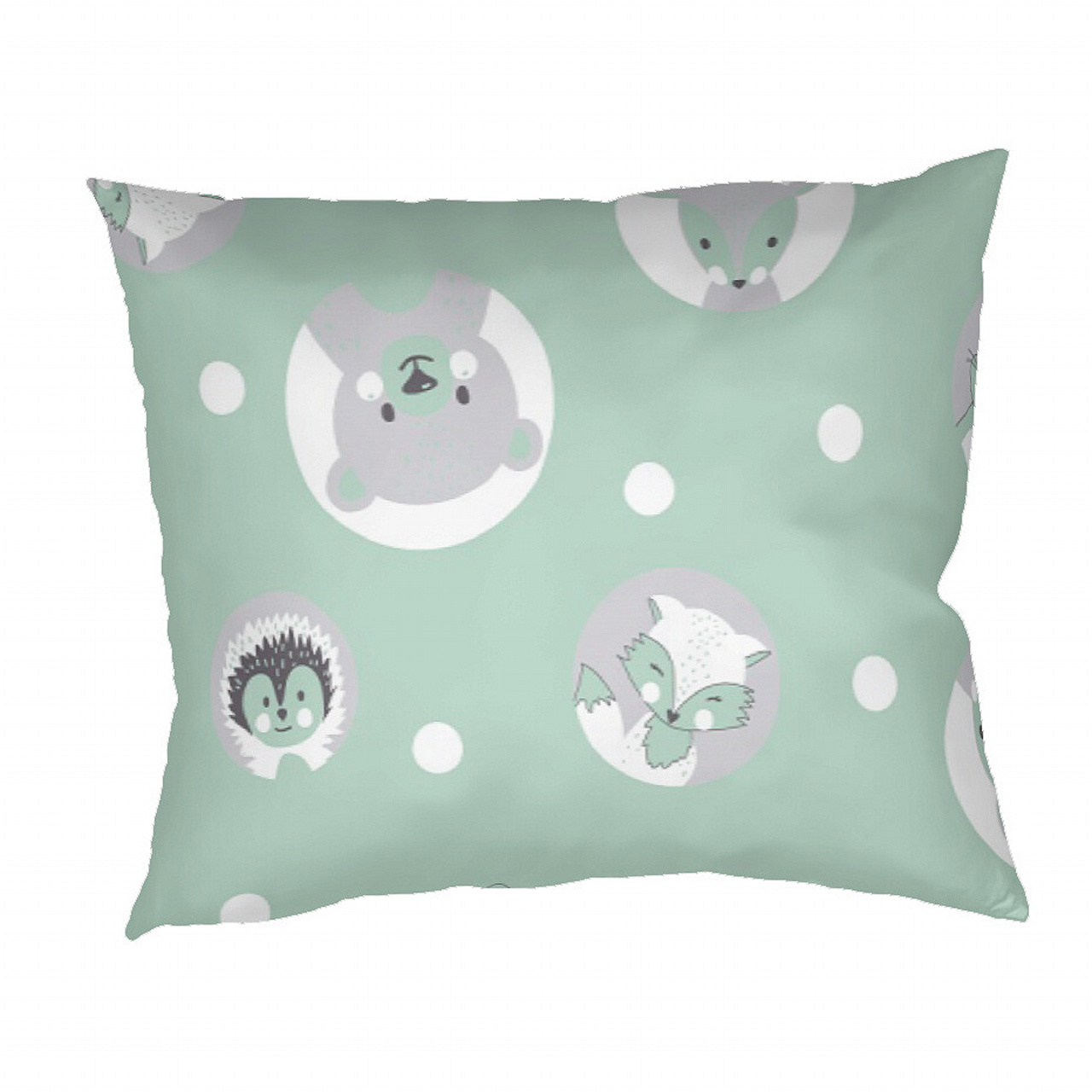 Povlečení bavlna do postýlky Zvířátka mentol - 90x130, 45x60 cm