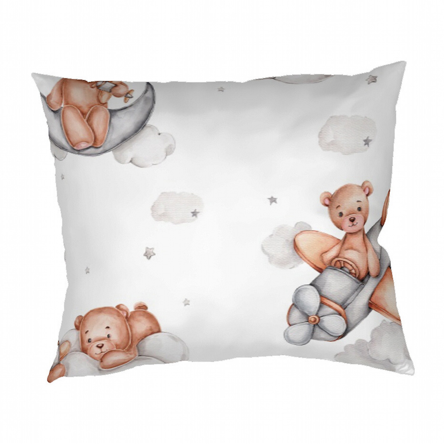 Povlečení bavlna do postýlky Teddy bear plane - 90x130, 45x60 cm