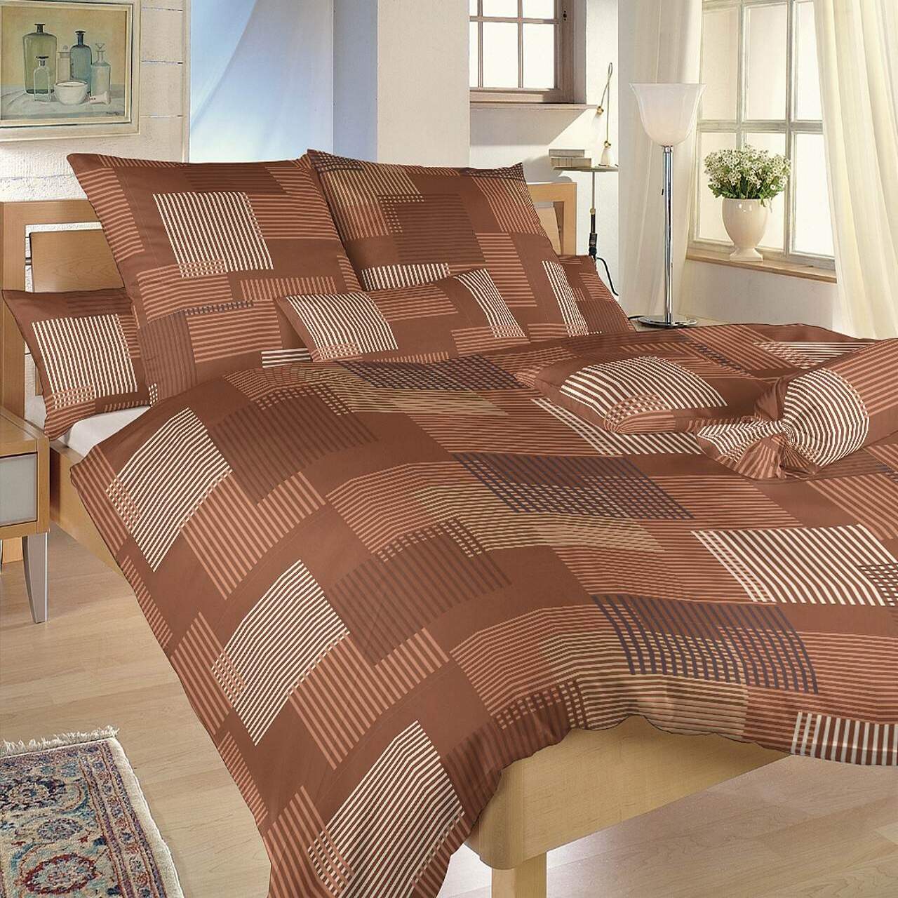 Povlečení bavlna Patrik hnědý - 140/240 + 70/90