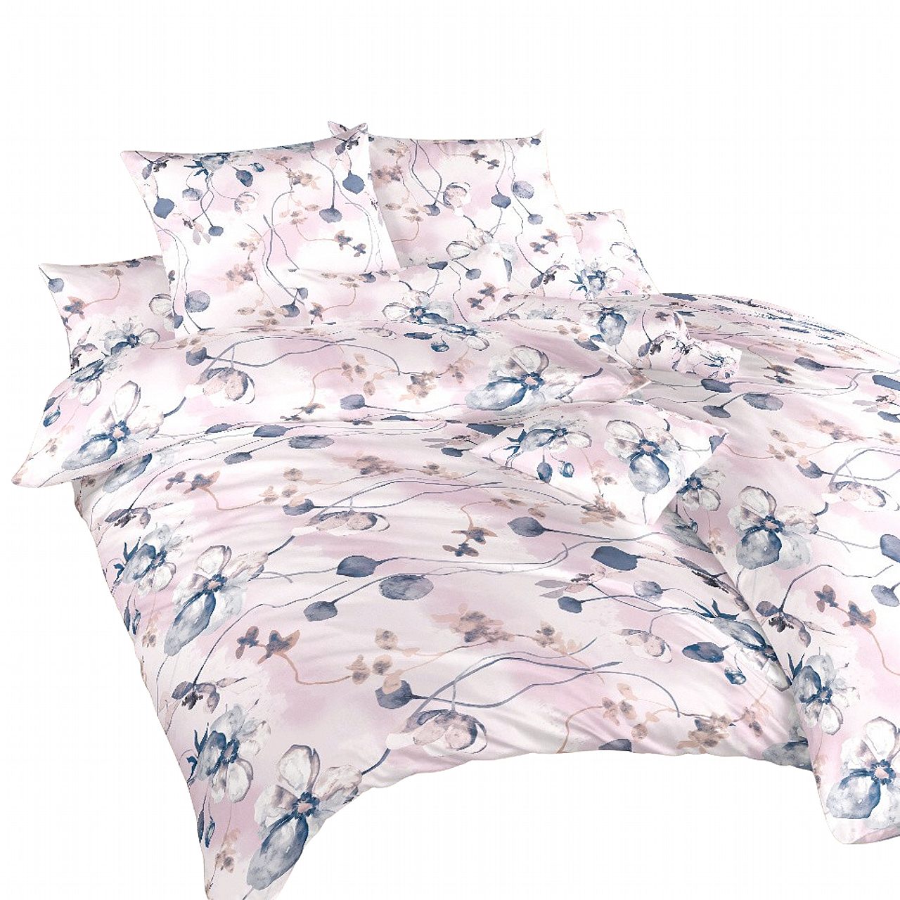 Povlečení bavlna Bloom elegance pudrová - 140/200 + 70/90