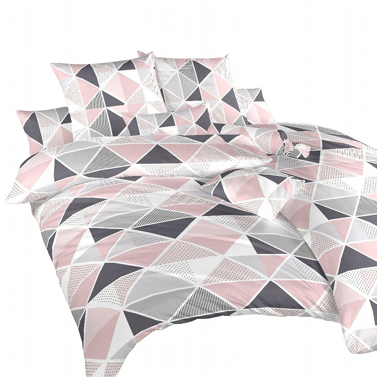 Povlečení bavlna Pyramidy pudrové - 240/200 + 2ks 70/90