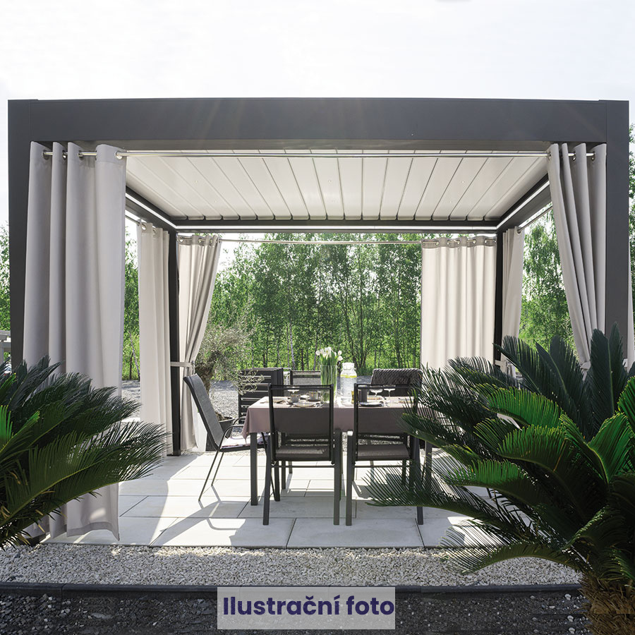 Voděodolná venkovní látka Gardenia - šedo/béžová