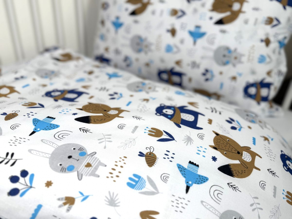 Dětské bavlněné povlečení do postýlky BLUE - 90x135, 40x60 cm