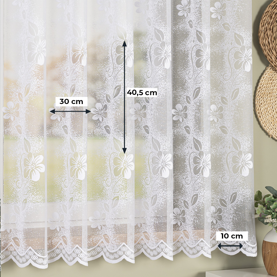 Žakárová kusová záclona ALŽBĚTA - výška 110cm, šíře 450cm