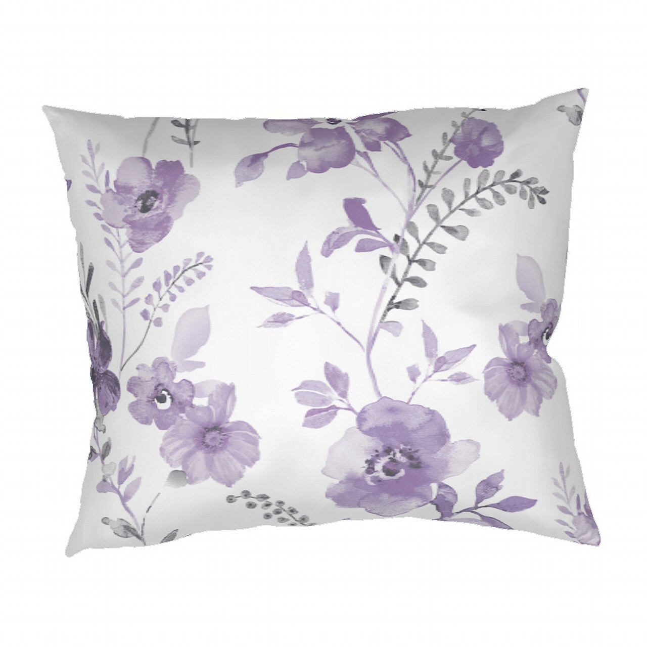 Povlak krep KVÍTÍ FIALOVÉ na bílém - 70x90cm