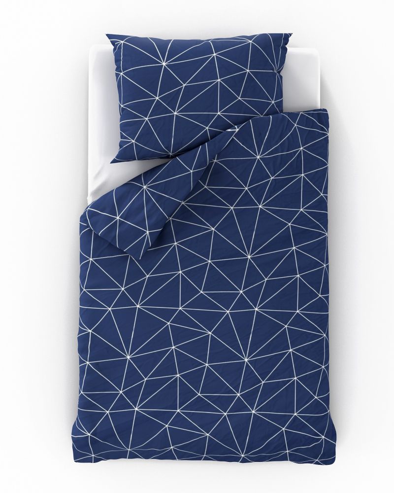Bavlněné povlečení NORDIC COLLECTION GRID modré - 140/200 + 70/90