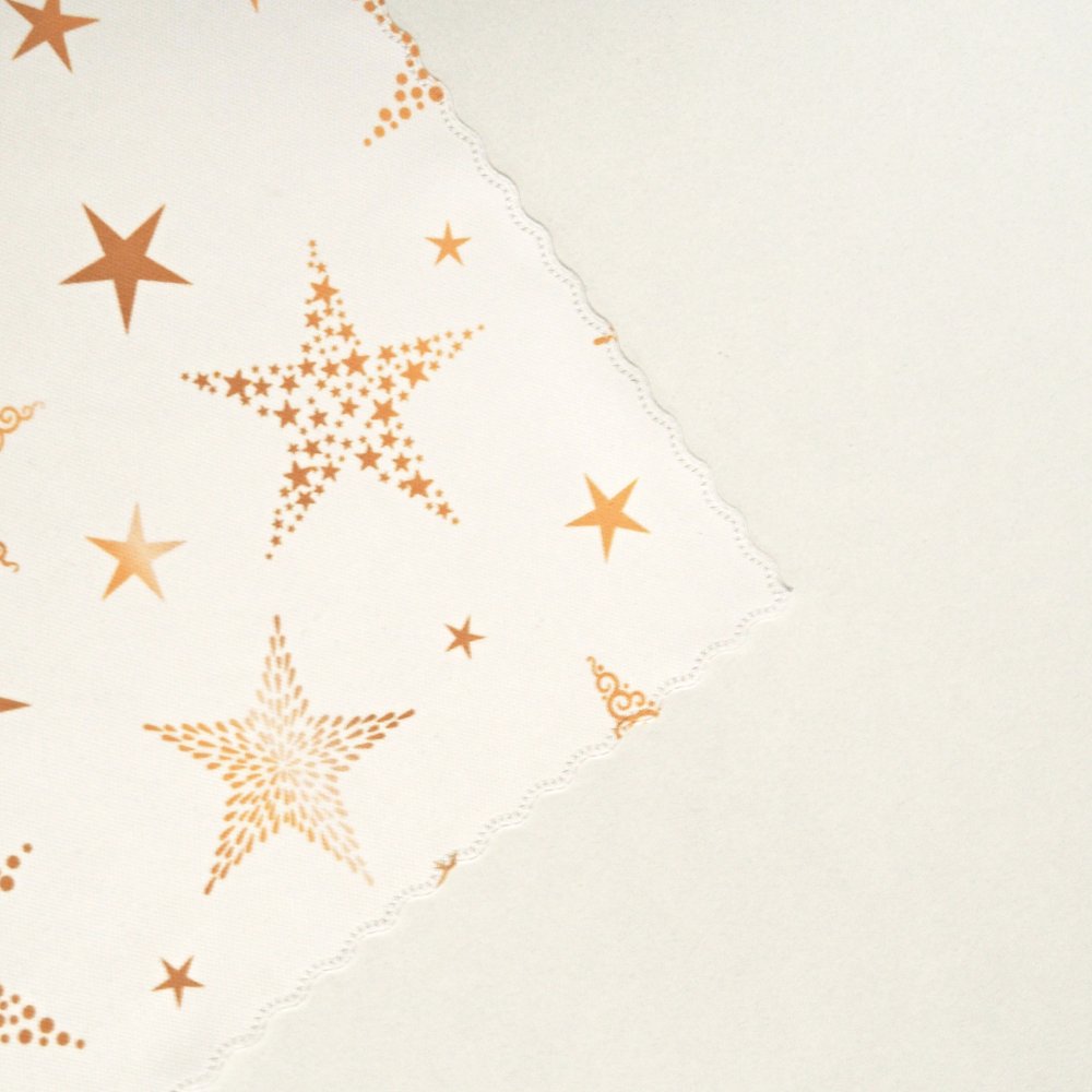Vánoční ubrus SOFT 25269-101 HVĚZDY ZLATÉ - 70x70 cm