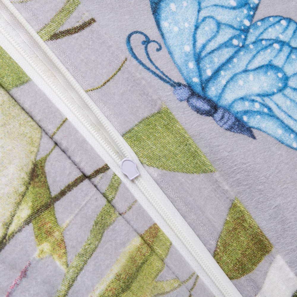 Flanelové povlečení ZAHRADA ŠEDÁ 140x200, 70x90 cm