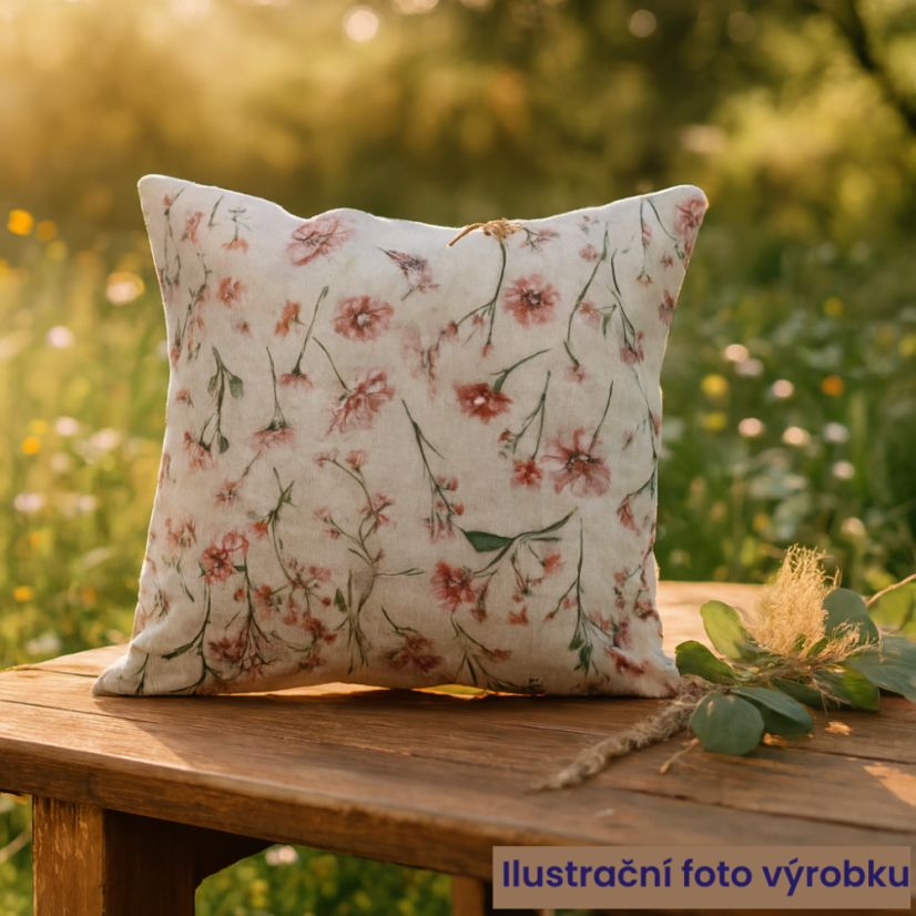 Povlak na polštářek LINO Květiny růžové 40x40 cm