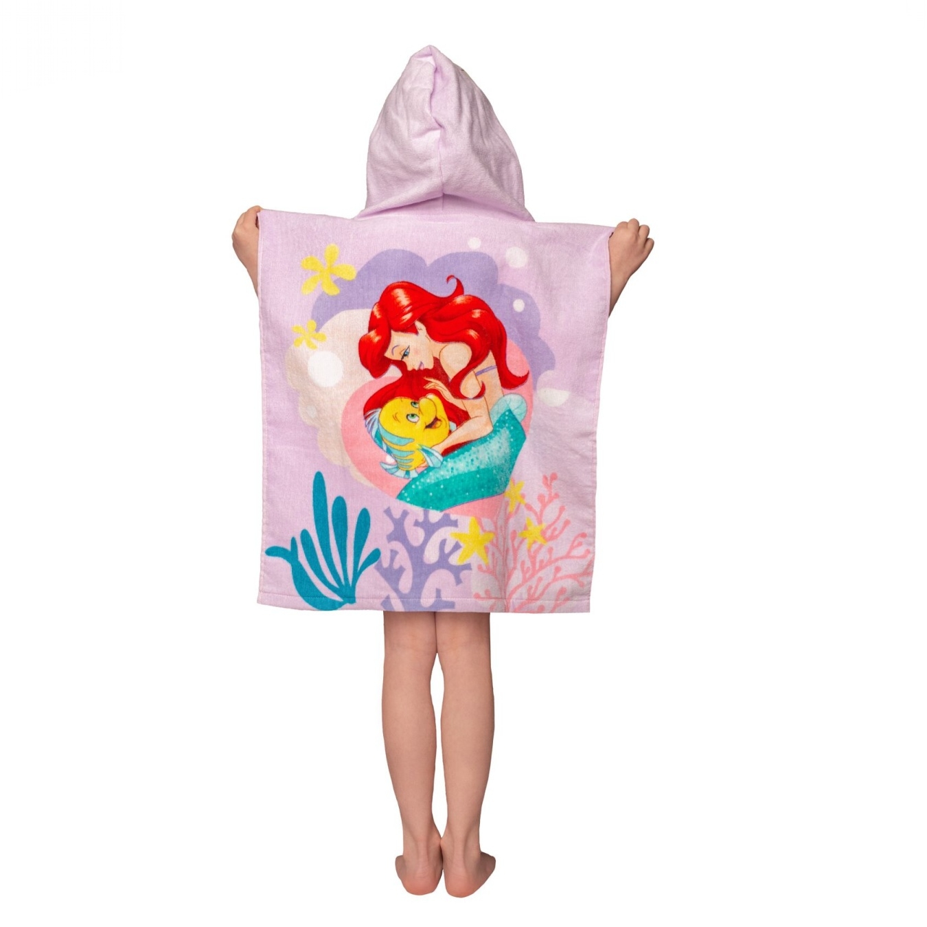 Pončo, dětská osuška s kapucí Ariel Pink 50x115 cm