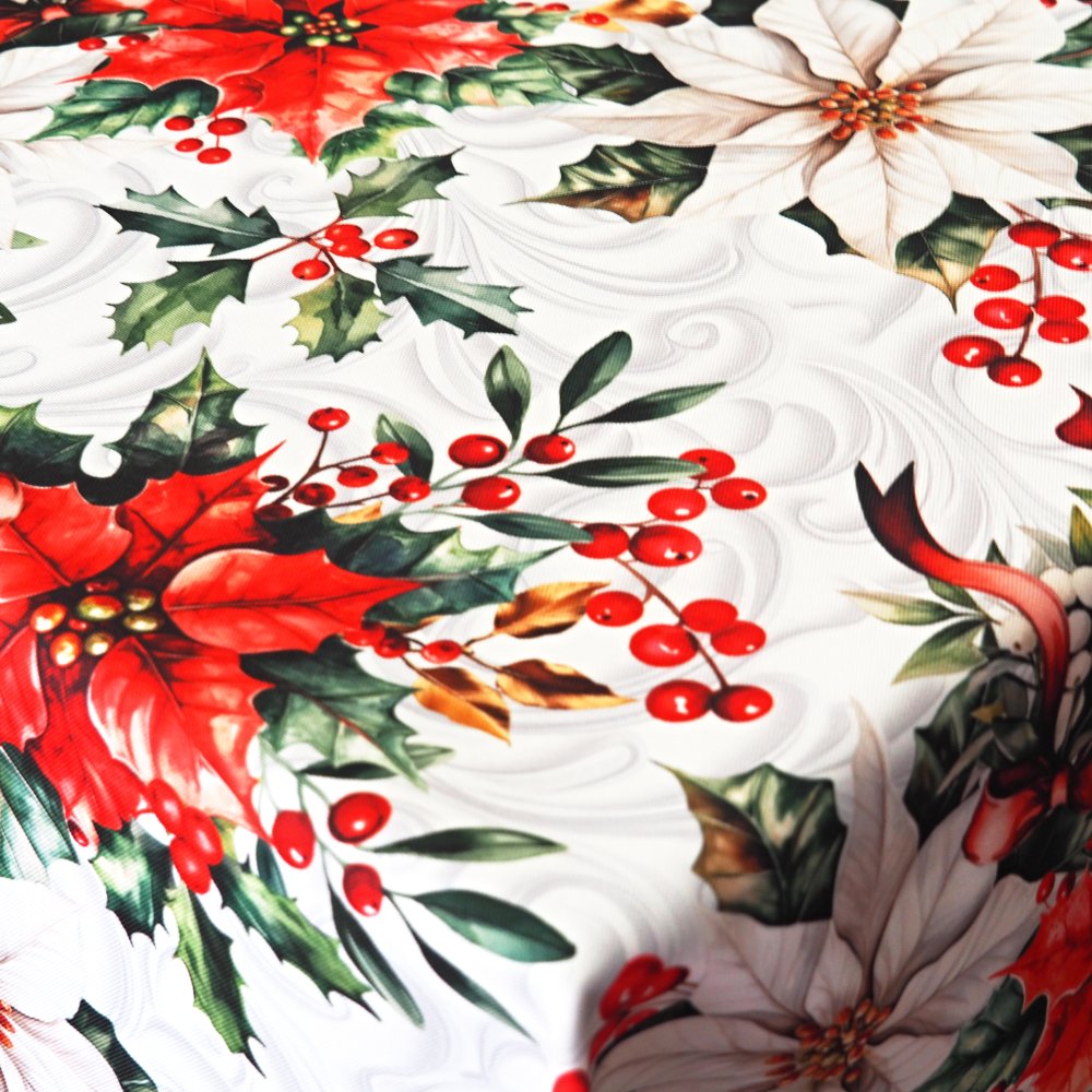 Vánoční teflonové ubrusy a běhouny VÁNOČNÍ RŮŽE