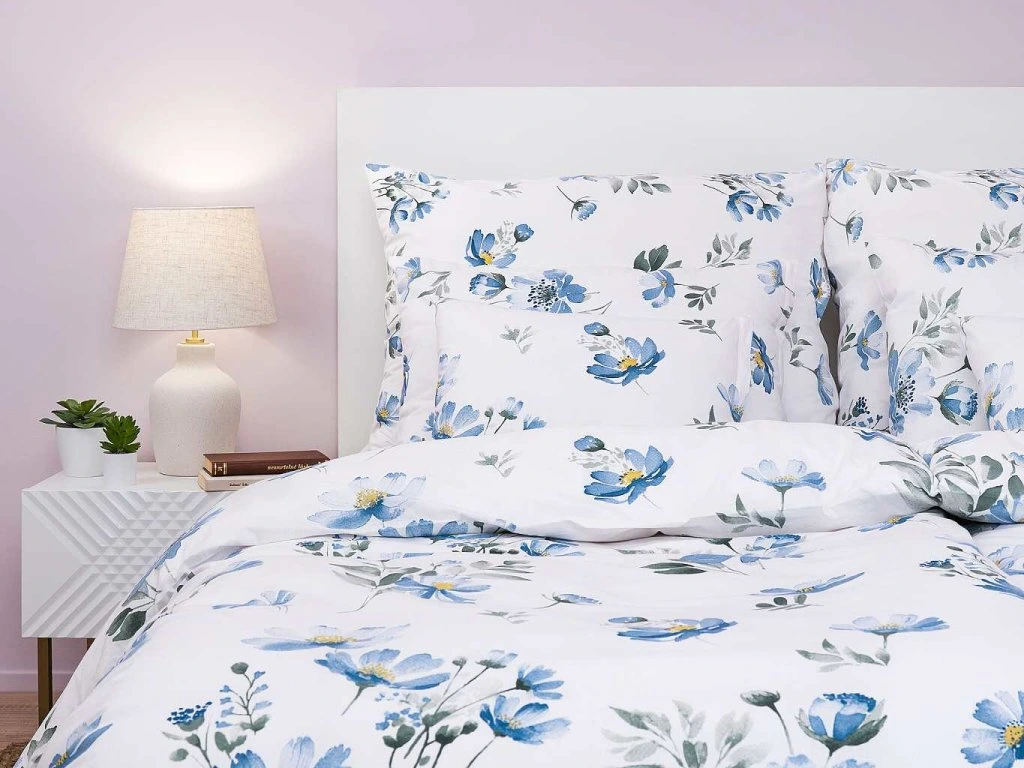 Povlečení bavlna SASANKA modrá 140x200, 70x90 cm