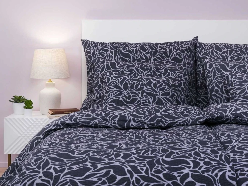 Povlečení krep SORAT tmavě šedý 140x200, 70x90 cm