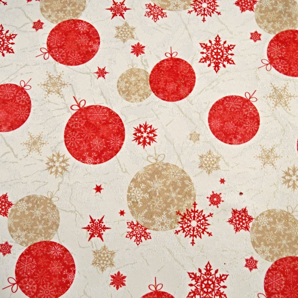 Vánoční teflonový ubrus BAŇKY 120x120 cm