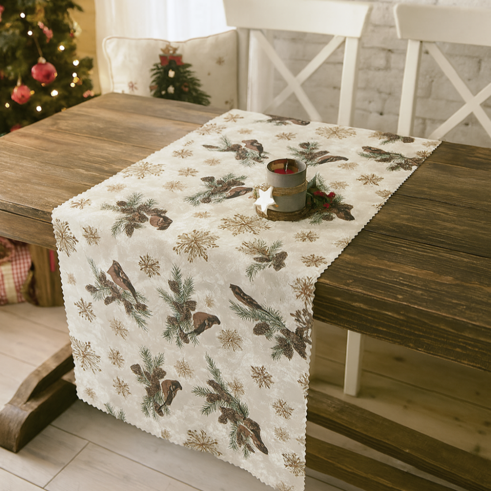 Vánoční běhoun v metráži PTÁČCI