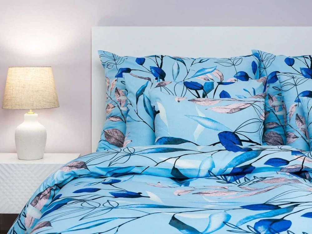 Povlečení krep MILAYA modrá 140x240, 70x90 cm