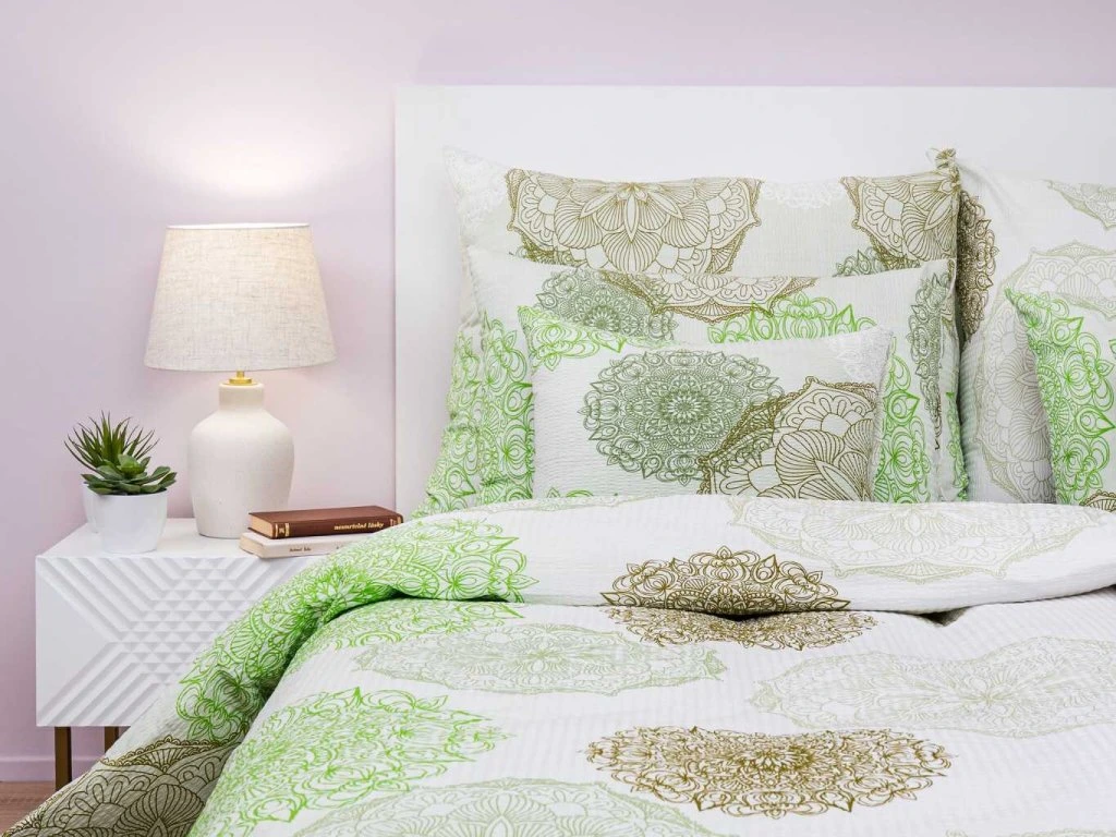 Povlečení krep MAGIC světle zelená 140x200, 70x90 cm