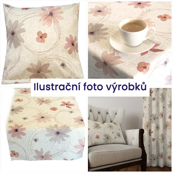 Povlak na polštářek LINO Květiny 25368 - 50x50 cm