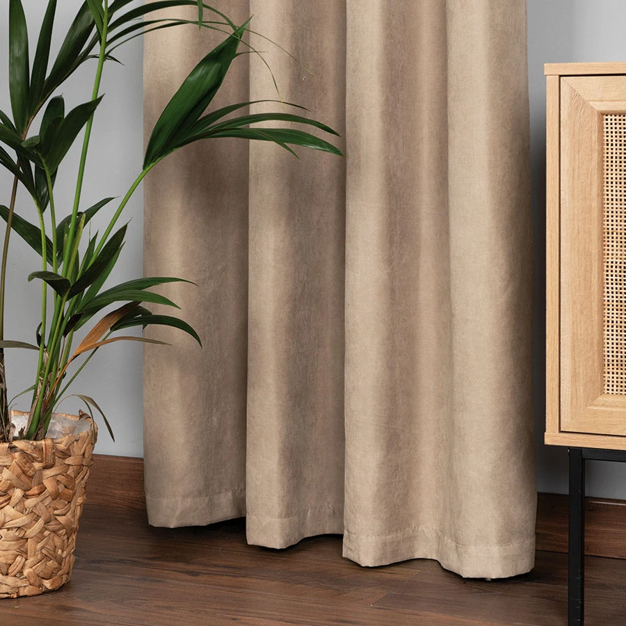 Kusový závěs s kroužky MILAS béžový - 250x140cm