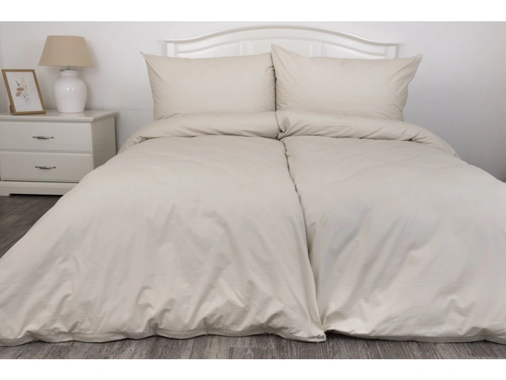 Bavlněné povlečení jednobarevné BÉŽOVÉ - 220x200, 2ks 70x90 cm