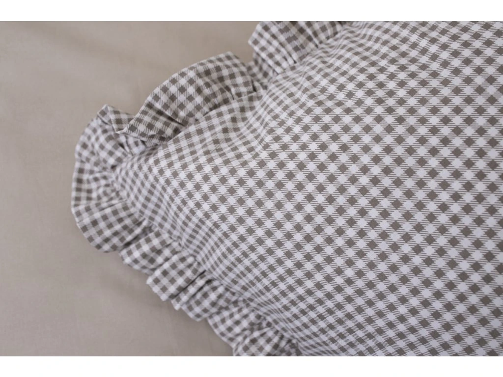 Dekorativní bavlněný povlak PEPITO KOSTIČKA / UNI BÉŽOVÁ prošitý 40x40 cm