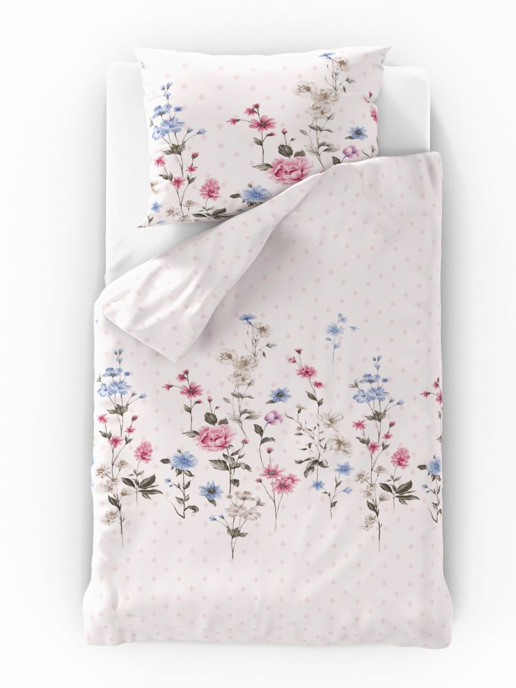 Bavlněné povlečení DELUX LOUKA růžová 200x200 + 2ks 70x90 cm