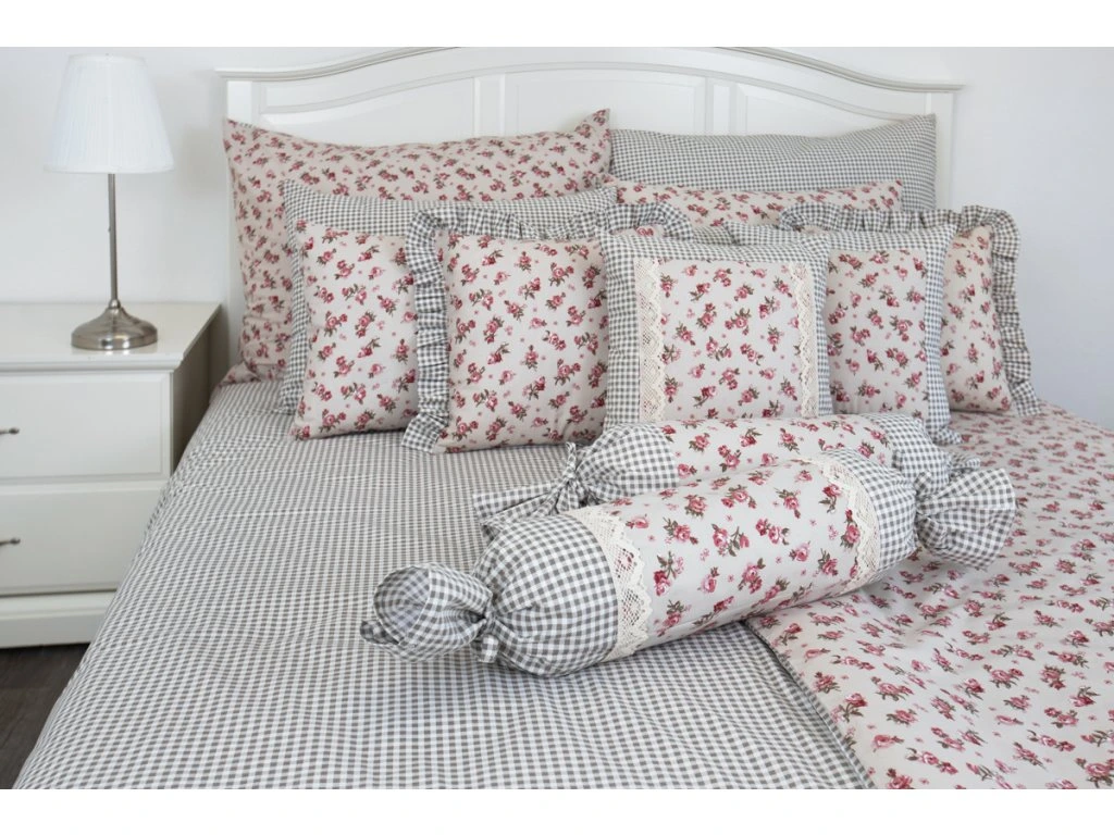 Krepové povlečení RŮŽIČKA MANON / PEPITO 140x200, 70x90 cm