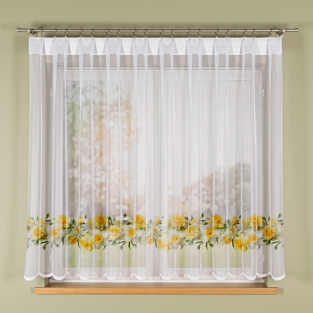 Kusová žakárová záclona NARCISY 150x300 cm