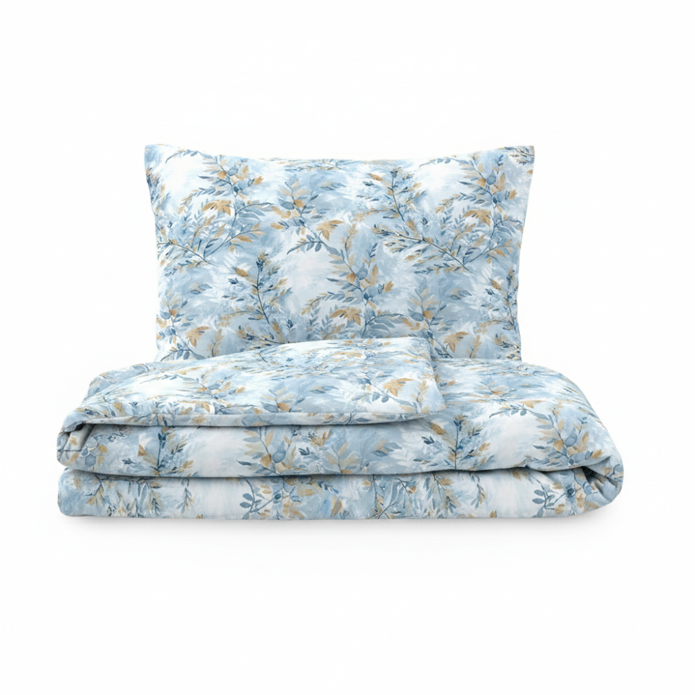 Bavlněné povlečení NORDIC COLLECTION YVES modré 240x200, 2ks 70x90 cm