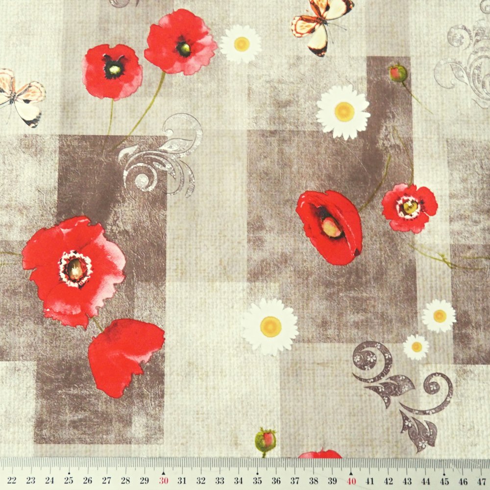 PVC ubrusovina - Vlčí máky