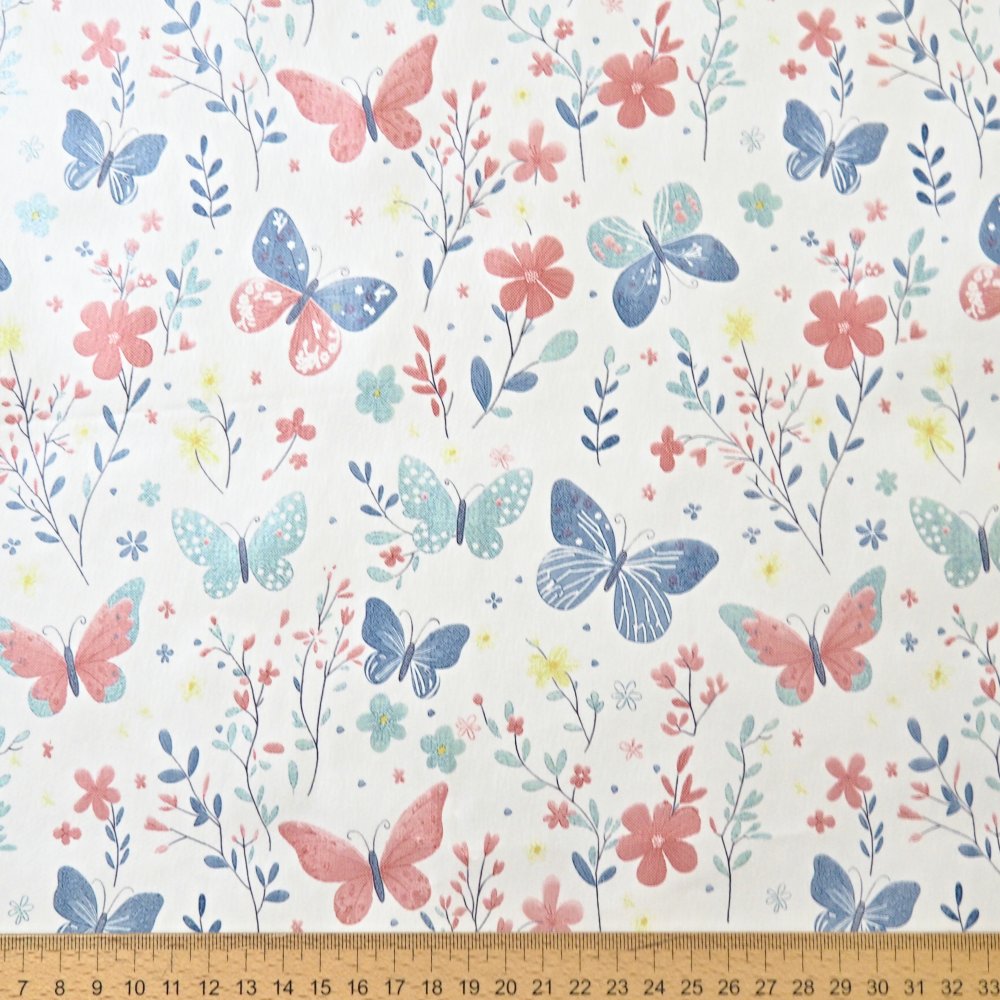 PVC ubrusovina - Červení motýlci