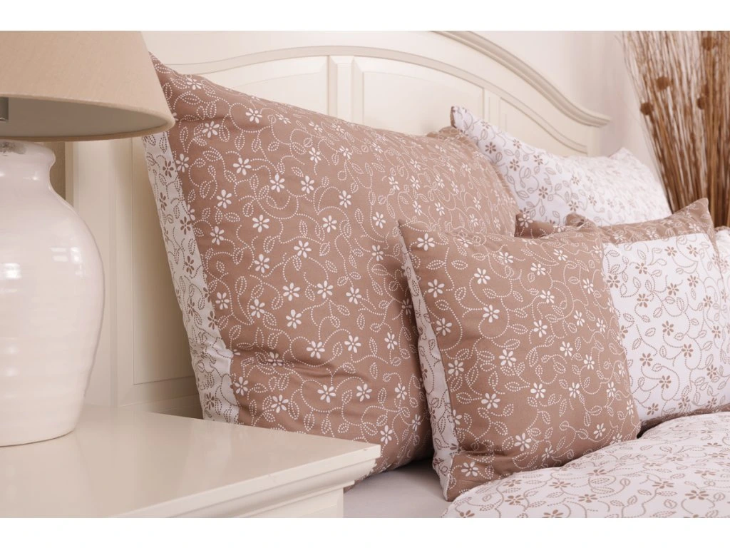 Bavlněné povlečení STICKEREI béžové oboustranné