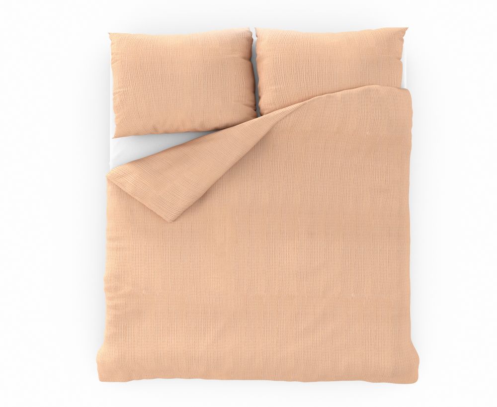 Jednobarevné povlečení krep lososové - 200x200, 2ks 70x90 cm