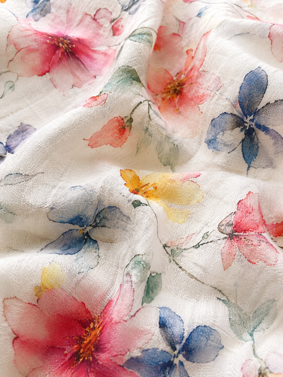 Mušelínové povlečení KVĚTY 140x200 + 70x90 cm