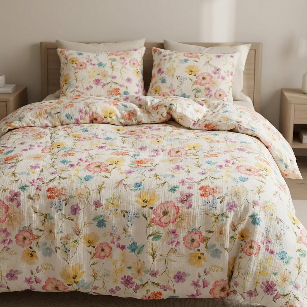 Mušelínové povlečení JARNÍ NÁLADA 140x200 + 70x90 cm