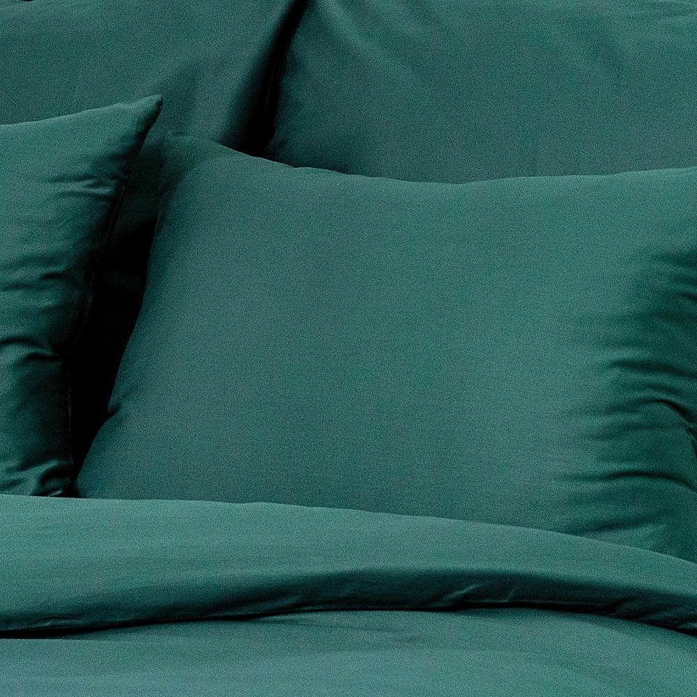 Saténové povlečení LUXURY COLLECTION tmavě zelené - 220x200, 2ks 70x90 cn
