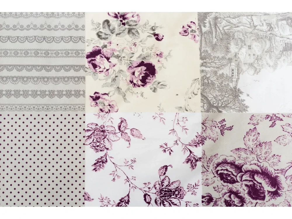 Flanelové povlečení Patchwork šedolila