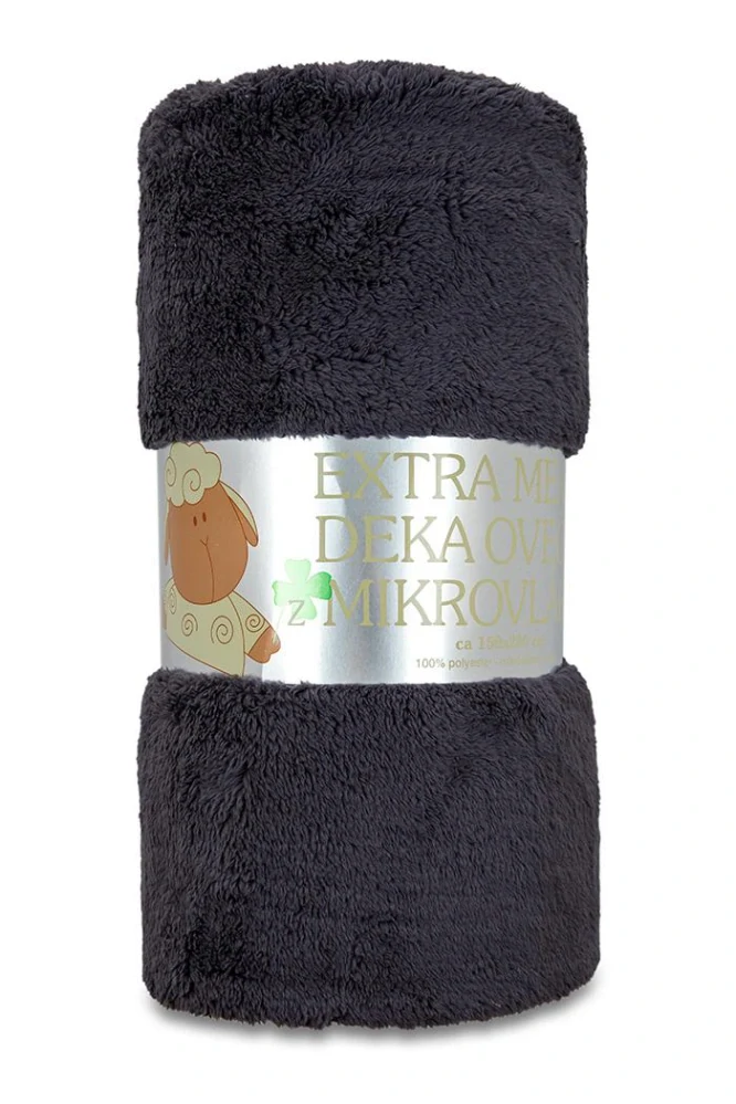 Deka OVEČKA® lemovaná stuhou 150/200 cm - Antracitová