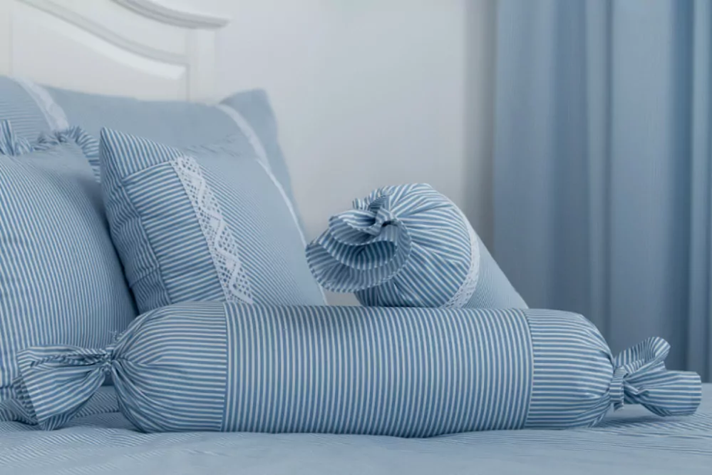 Bavlněné povlečení MODRÝ PROUŽEK drobný - 1x 200/200 + 2x 70/90